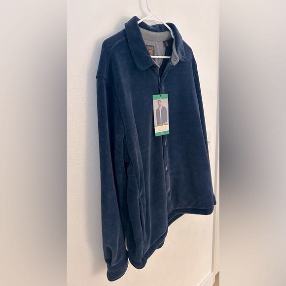 Copper & Oak Co Long Sleeve Snap Down Corduroy Navy Button Down Men’s Jacket - Picture 3 of 10